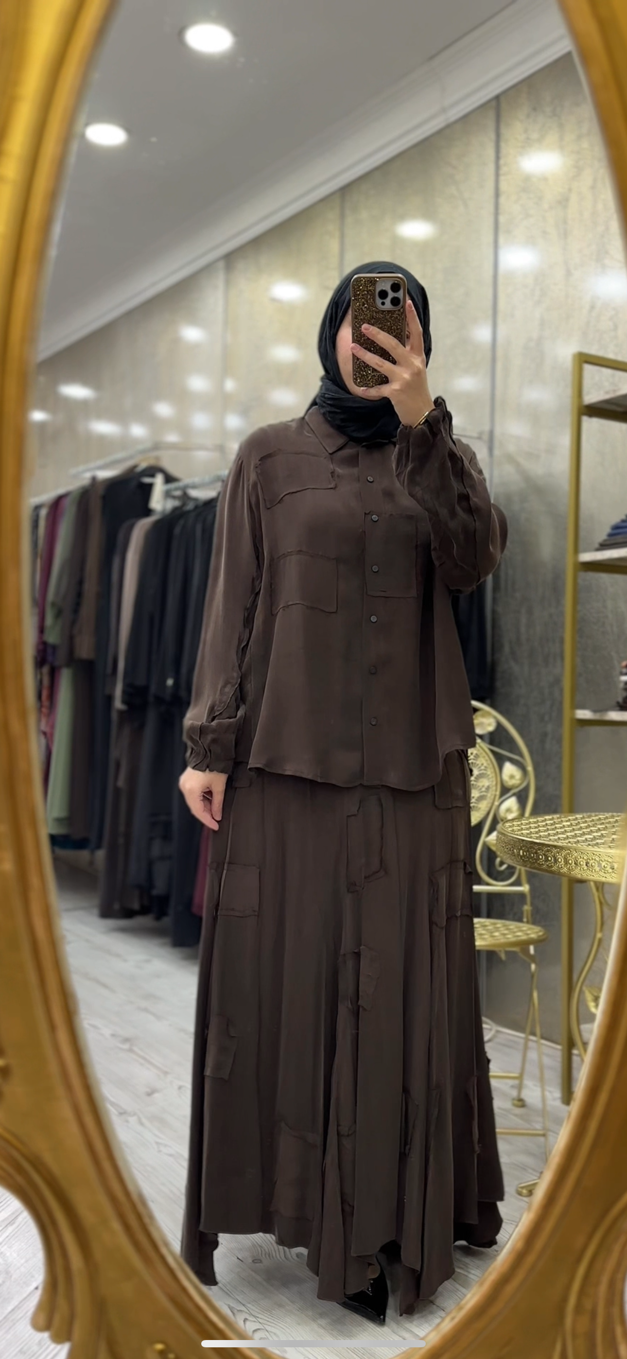 Misswhence Patchwork Cupro İpek Etek Takım