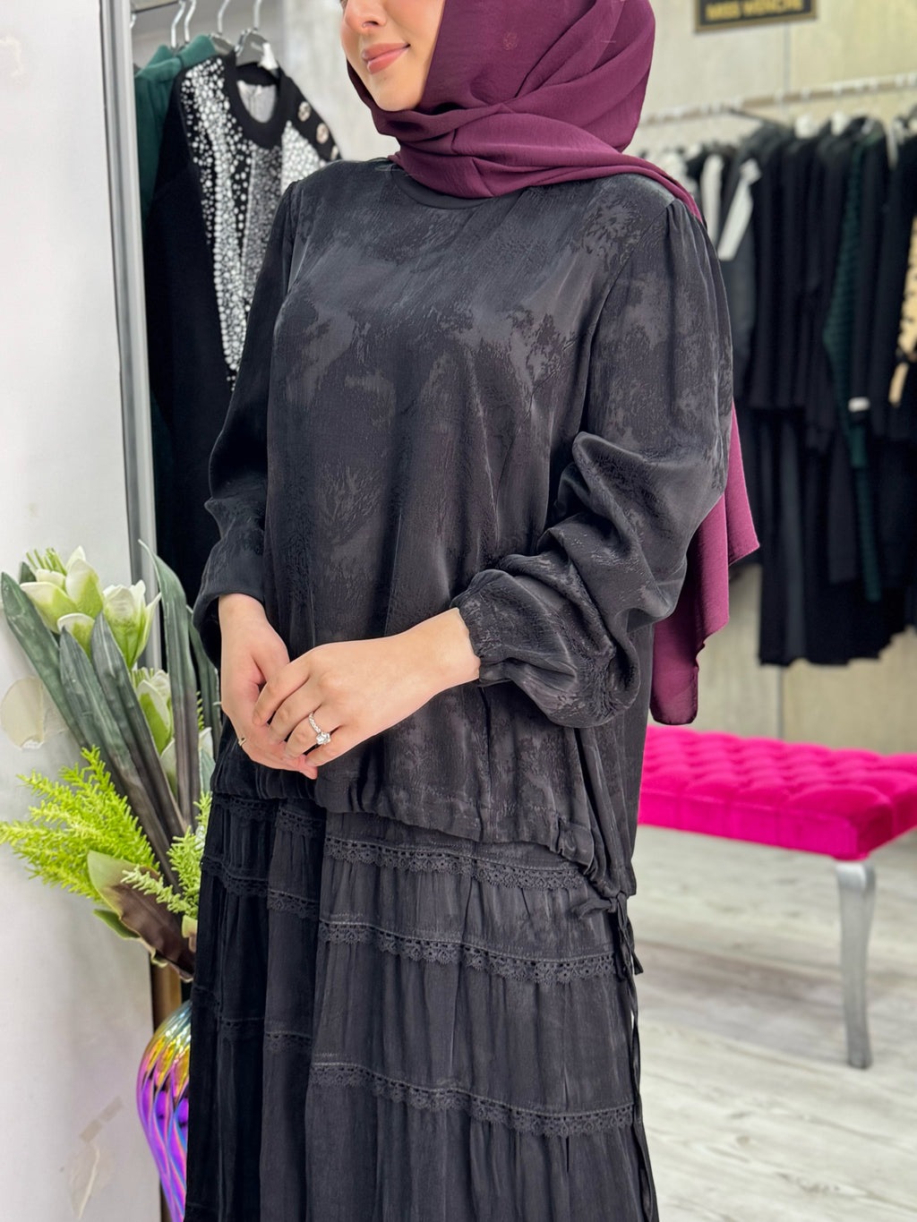 Cupro Dantelli Etek Takım