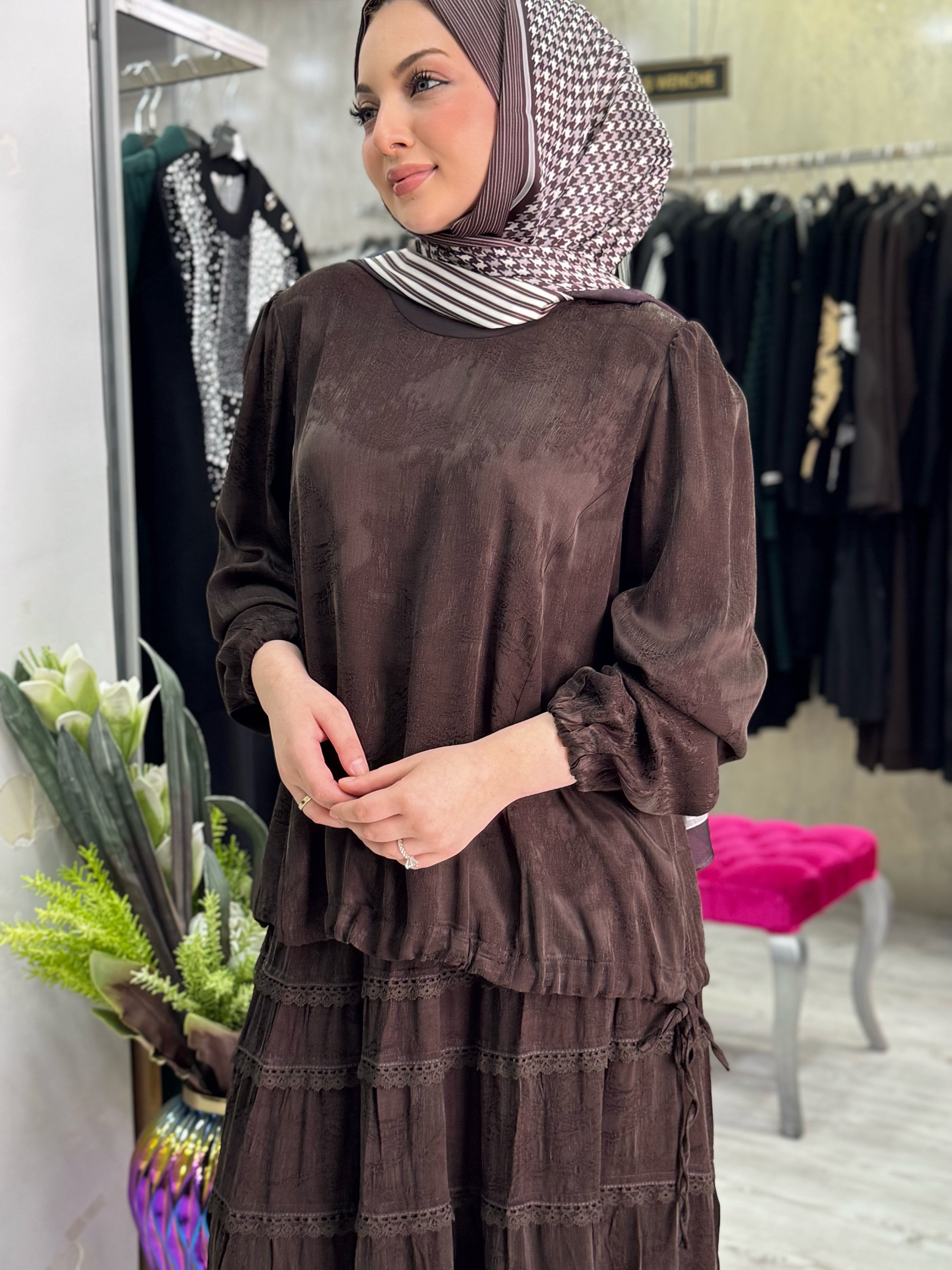 Cupro Dantelli Etek Takım