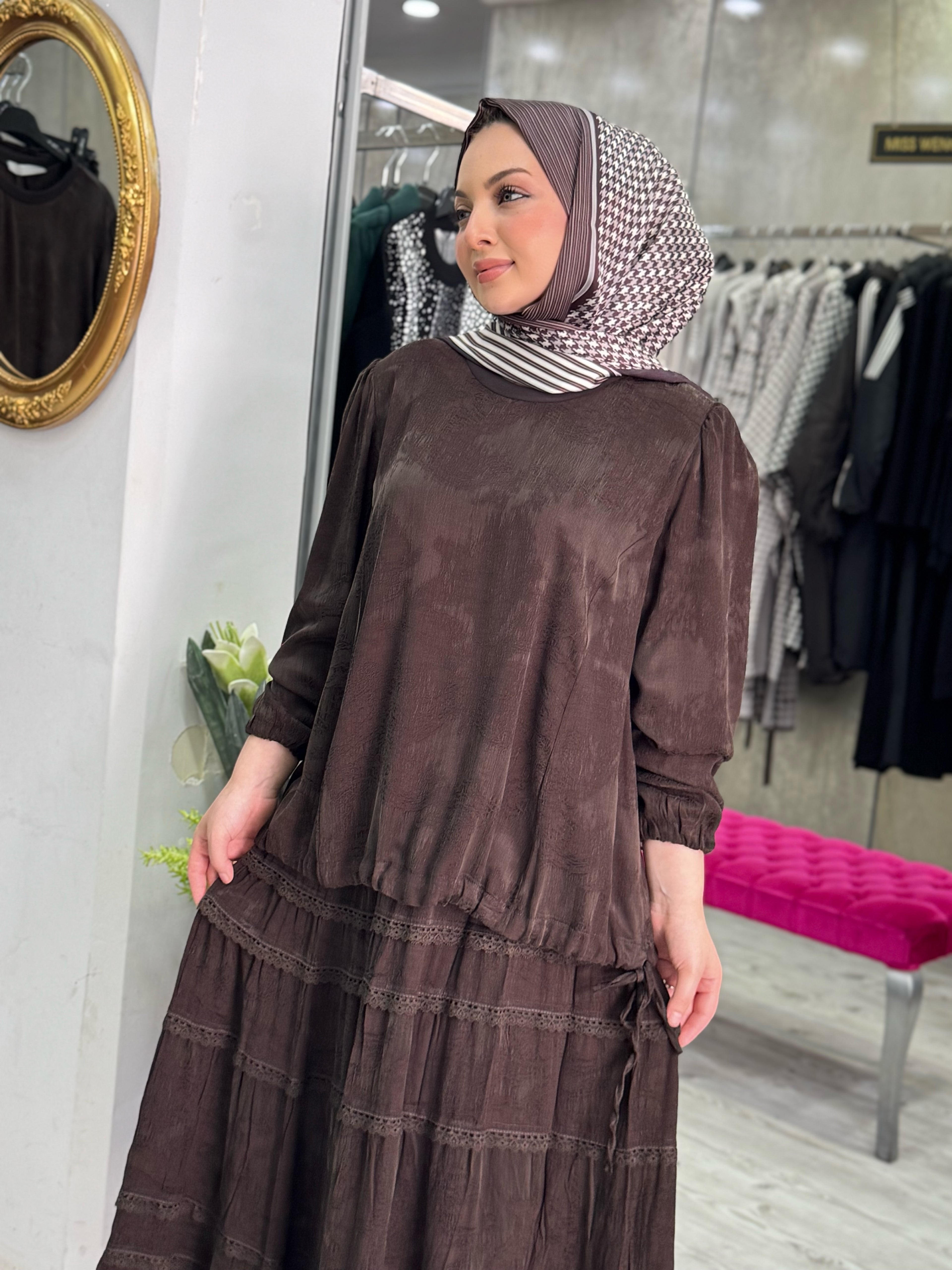 Cupro Dantelli Etek Takım