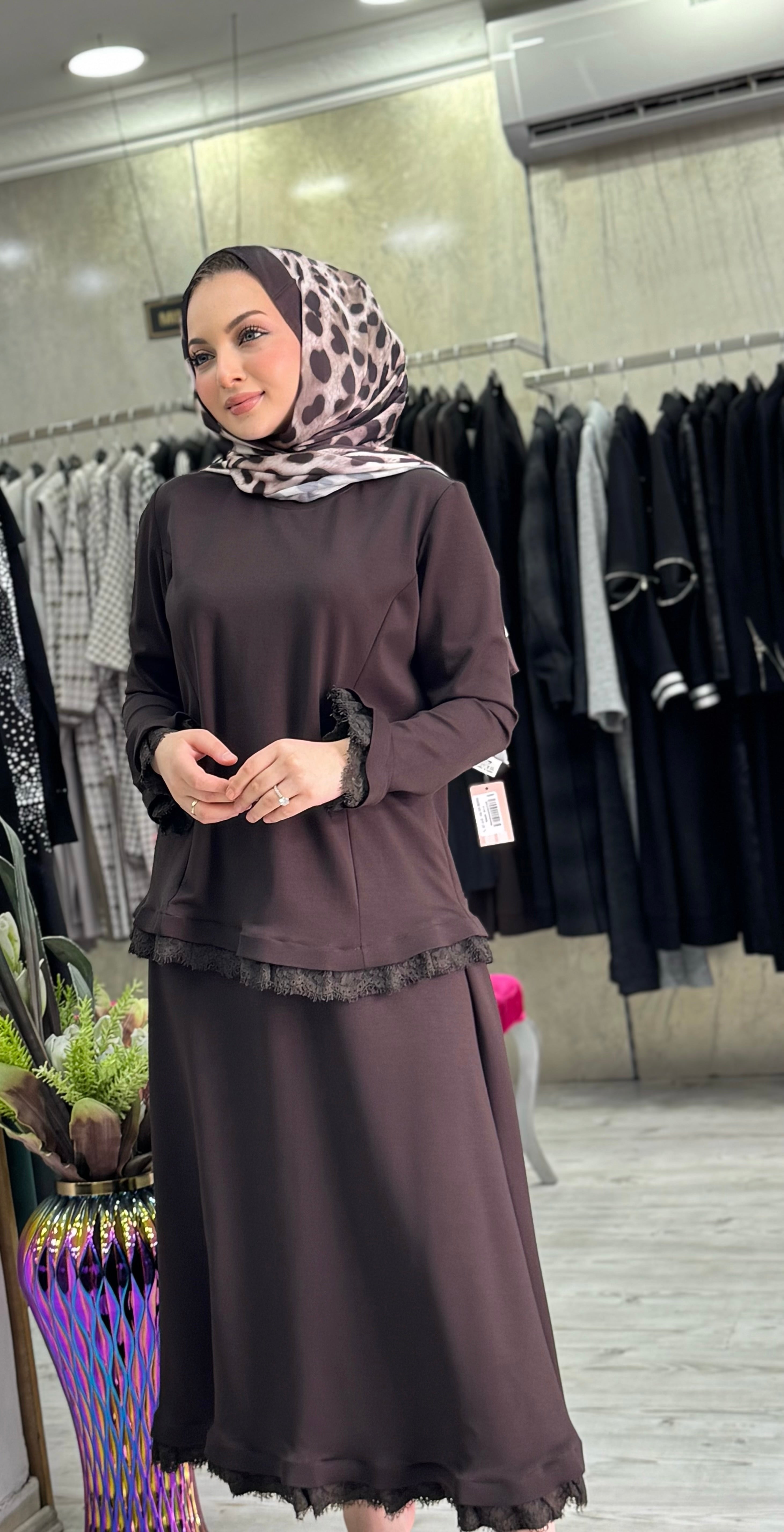 Güpür Detaylı Etek Takım