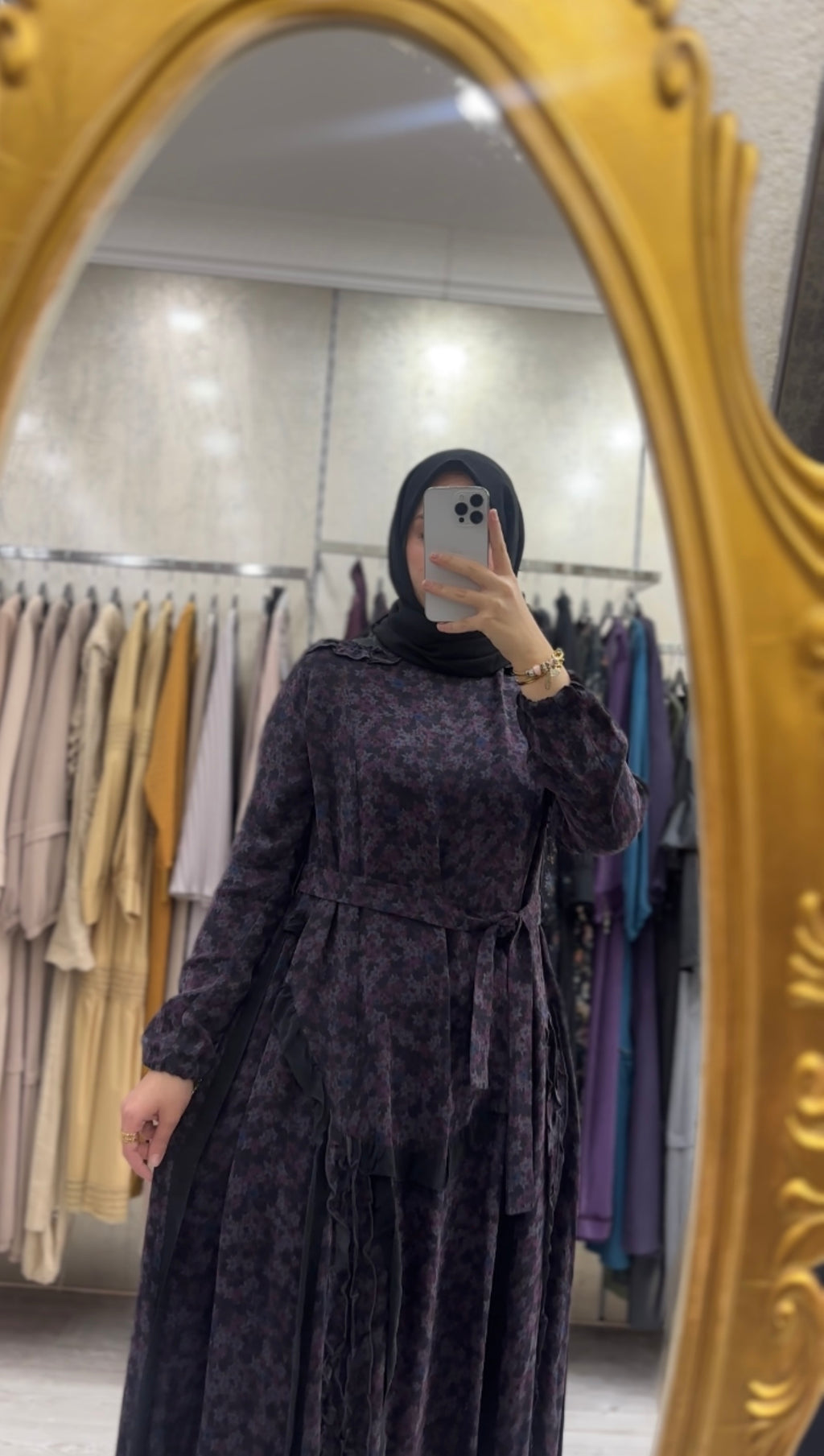 Misswhence Çiçek Baskılı Cupro Elbise