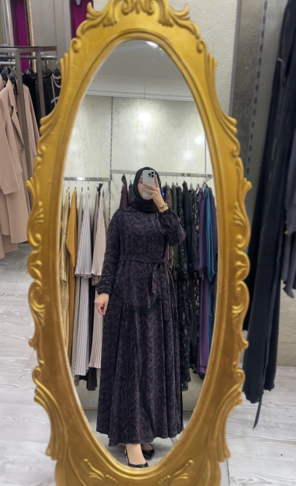 Misswhence Çiçek Baskılı Cupro Elbise