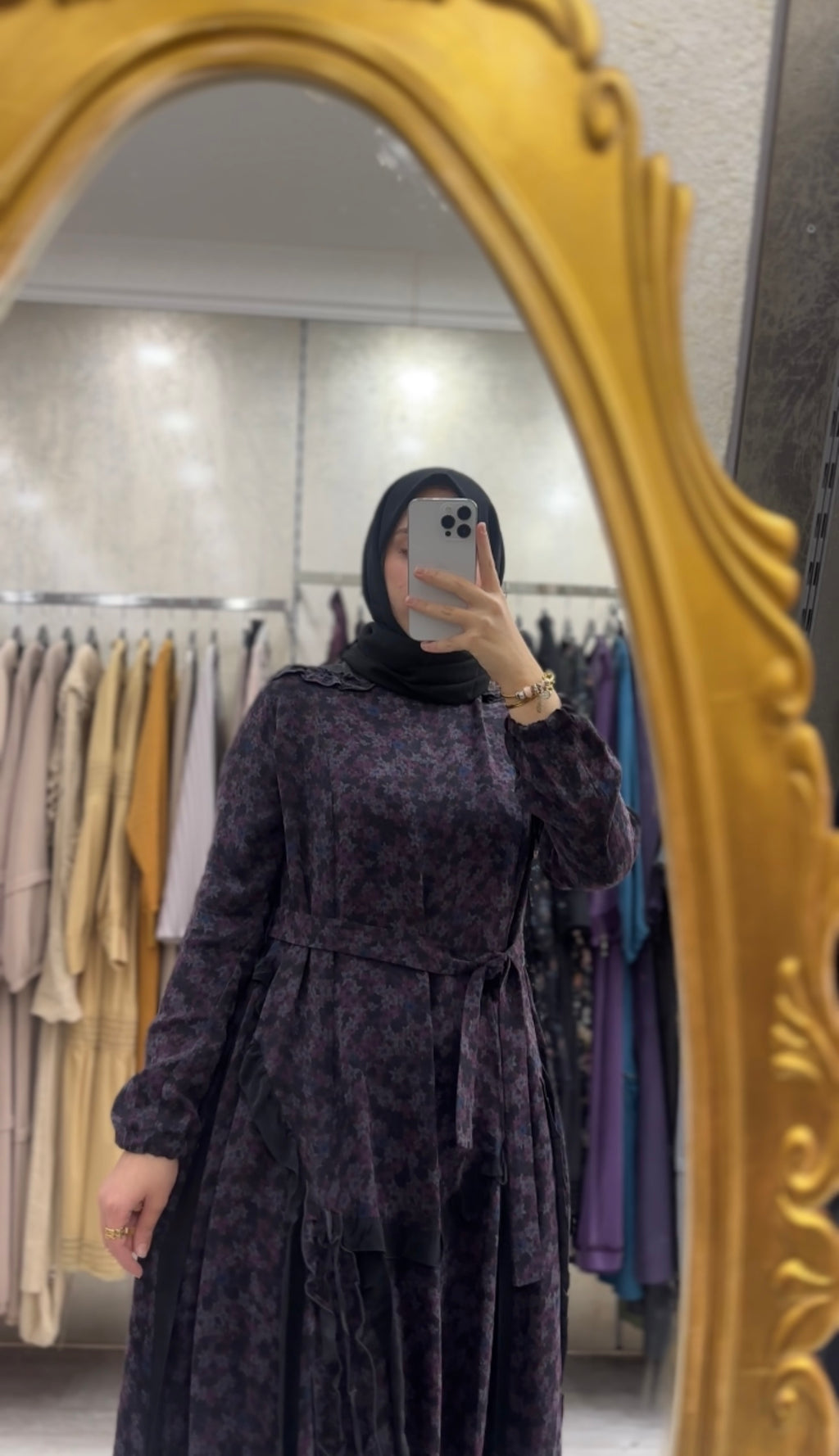 Misswhence Çiçek Baskılı Cupro Elbise